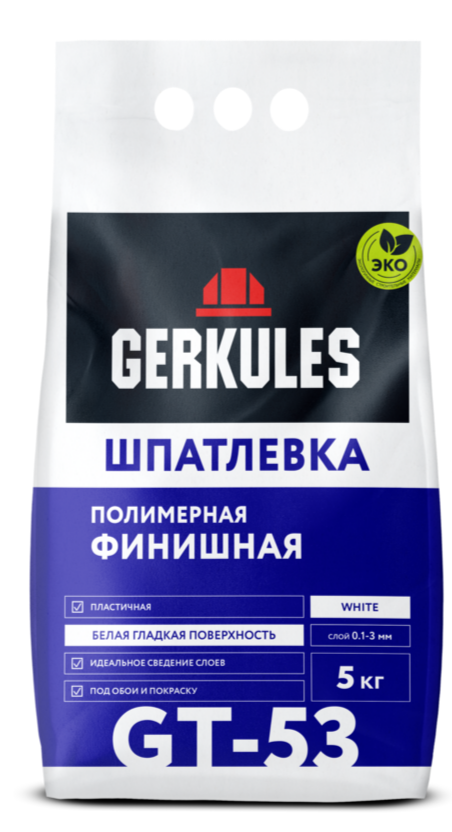 Геркулес шпатлевка полимерная финишная GT-53, 5 кг