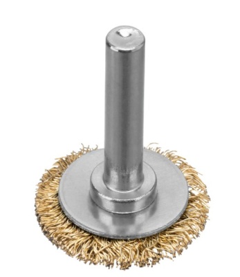 Щетка для дрели, 30 мм, плоская со шпилькой, латунированная витая проволока Matrix / 74440
