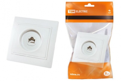 Розетка 1М  С/У  "Таймыр"  белая комп.(RJ45) /TDM