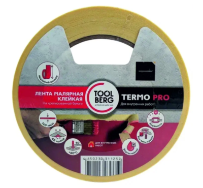 Лента клейкая на креп. бумаге 50мм*25м TERMOPRO Toolberg/2010260